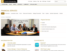 Tablet Screenshot of finance.curtin.edu.au